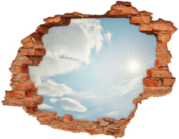 Hole in the wall sticker Sky with sun rays