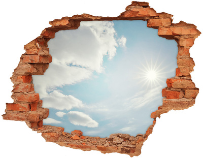 Hole in the wall sticker Sky with sun rays