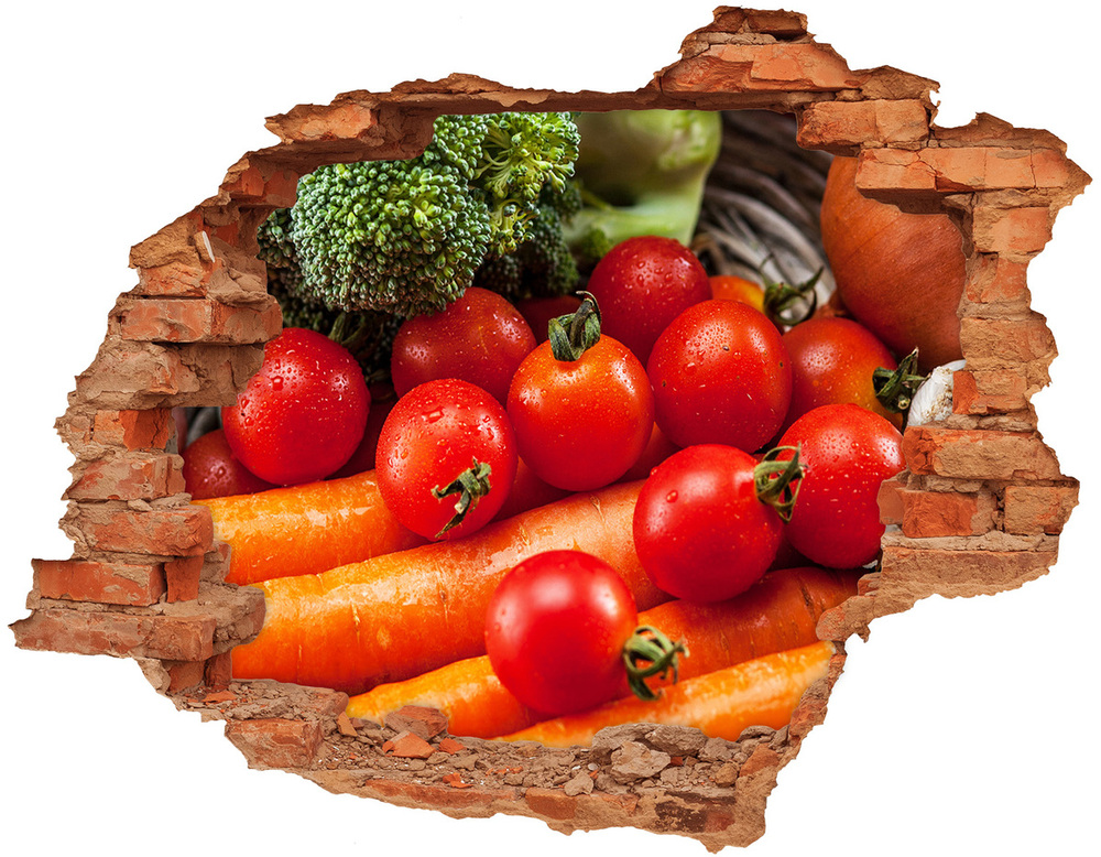 Hole in the wall decal Vegetables