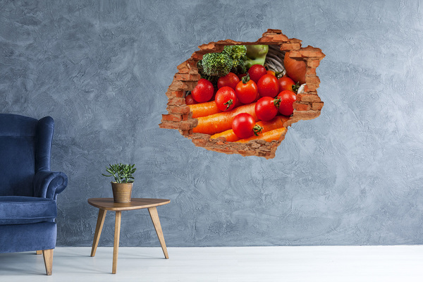 Hole in the wall decal Fresh vegetables from the garden