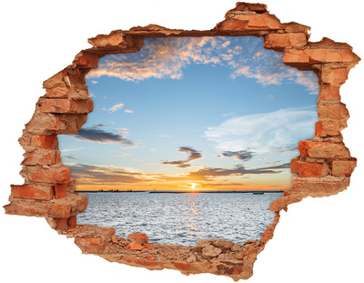 Hole in the wall decal Sunset over the sea