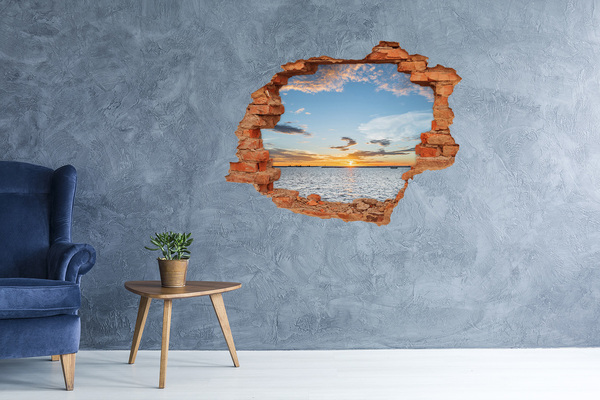 Hole in the wall decal Sunset over the sea