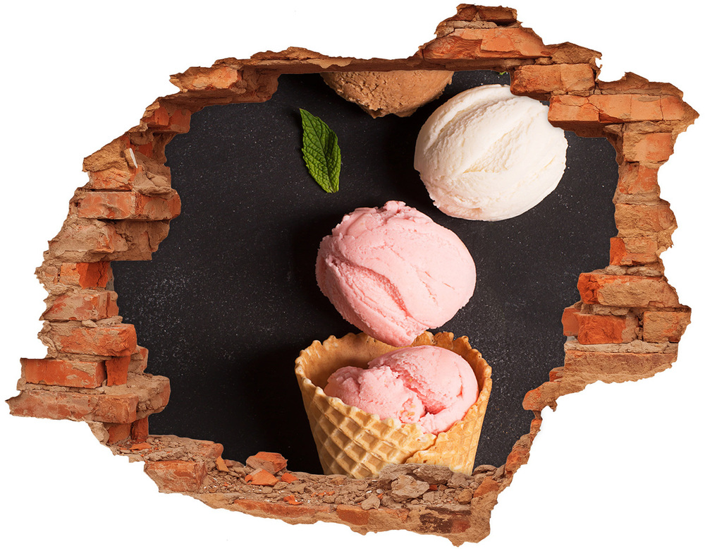 Hole in the wall sticker Ice cream