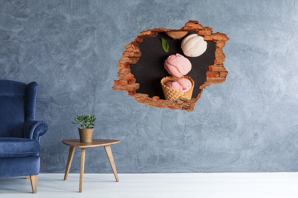 Hole in the wall sticker Ice cream