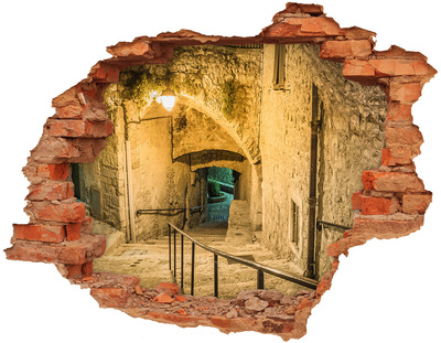 Hole wall sticker A historic street in the old town