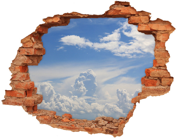 Hole wall sticker The sky is full of clouds