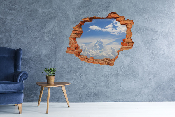 Hole wall sticker The sky is full of clouds