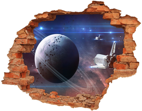 3D wall hole Space Journey Through a Hole in the Wall