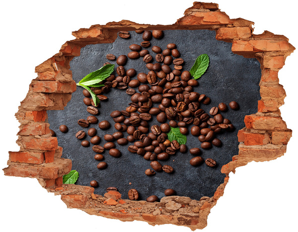 3D wall hole Coffee in a ruined wall