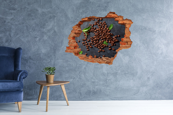3D wall hole Coffee in a ruined wall