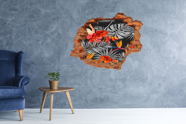 Hole wall sticker Tropical paradise behind the wall