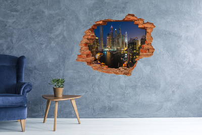 3D wall hole wallpaper Marina in Dubai