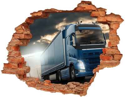 Hole in the wall sticker Truck on the way