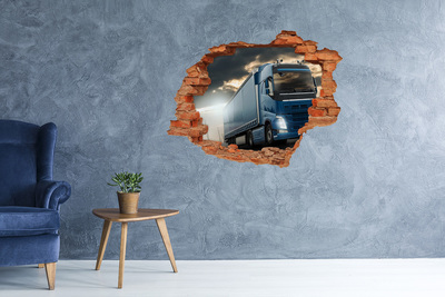 Hole in the wall sticker Truck on the way