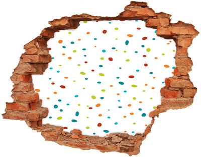 Hole wall sticker Colorful dots on a white background