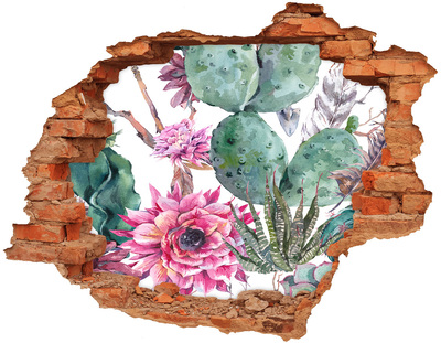 Hole in the wall decal A floral oasis behind the wall