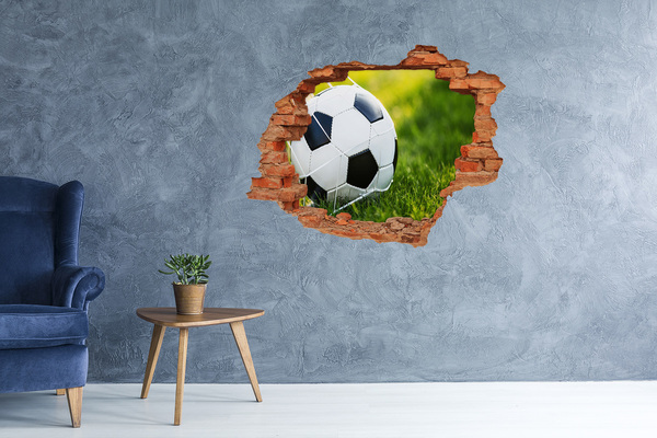 Hole in the wall decal Football on the pitch