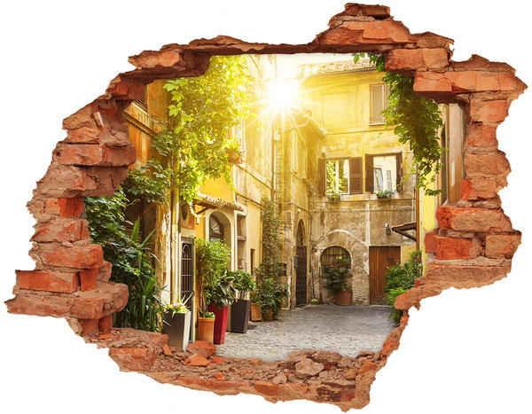 Hole in the wall sticker Italian streets