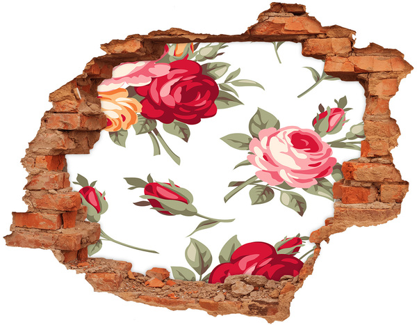 Hole in the wall decal Roses