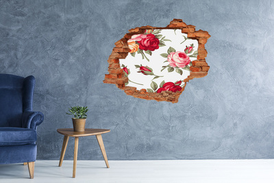 Hole in the wall decal Roses