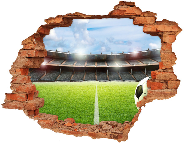 Hole in the wall sticker Football stadium from behind the wall