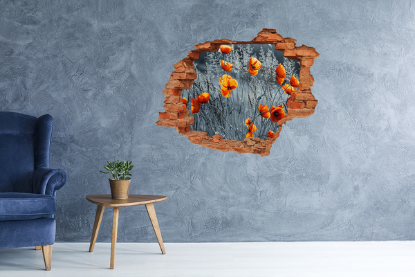 Hole in the wall sticker Flowers in a hole in the wall