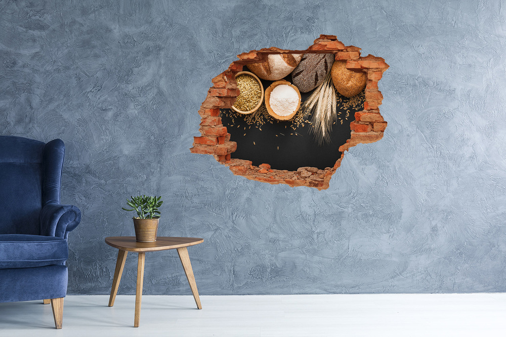 Hole in the wall decal Bread and wheat