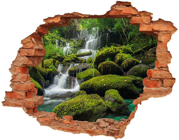 Hole in the wall decal Green Oasis with Waterfall