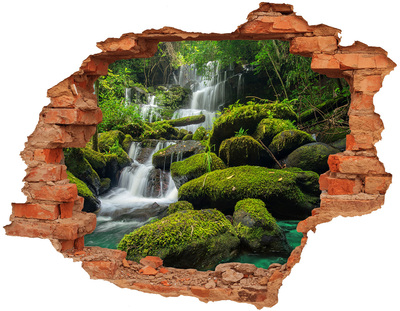 Hole in the wall decal Green Oasis with Waterfall