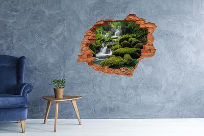 Hole in the wall decal Green Oasis with Waterfall