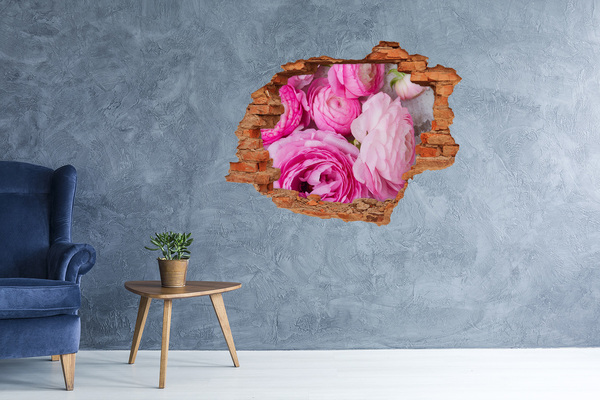 Hole in the wall decal Wild roses