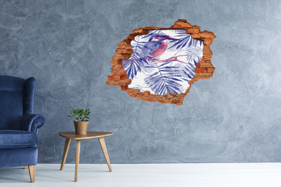 3D wall hole wallpaper Tropical paradise behind the wall