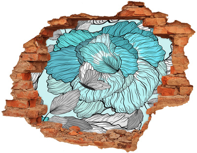 Hole in the wall sticker Floral pattern