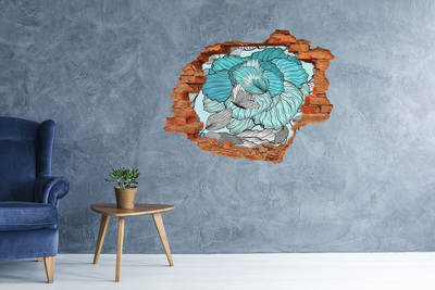 Hole in the wall sticker Floral pattern