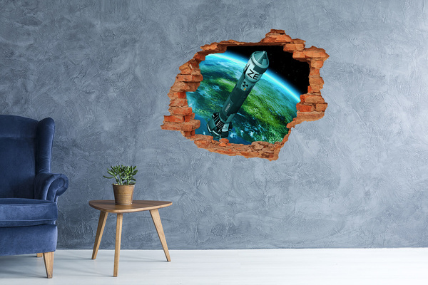 Hole wall sticker Nuclear rocket