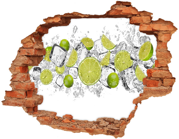 Hole wall sticker Ice dice lime