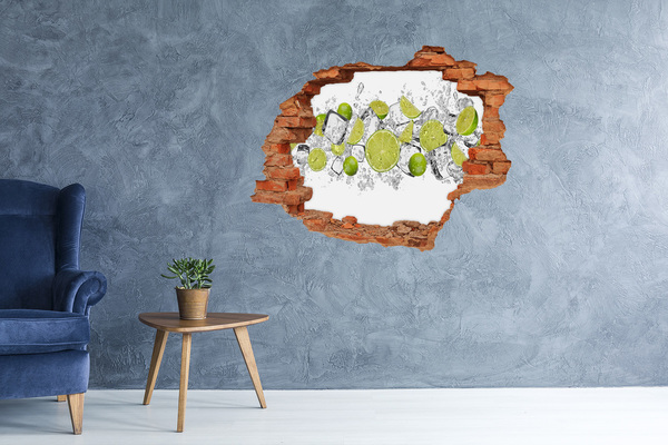 Hole wall sticker A refreshing cocktail with lime