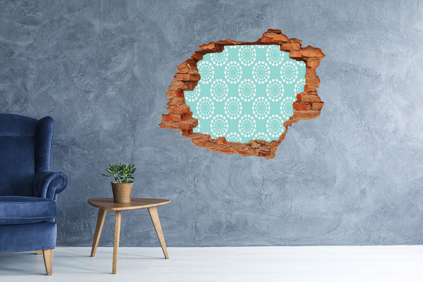 3D wall hole Floral pattern against the sky