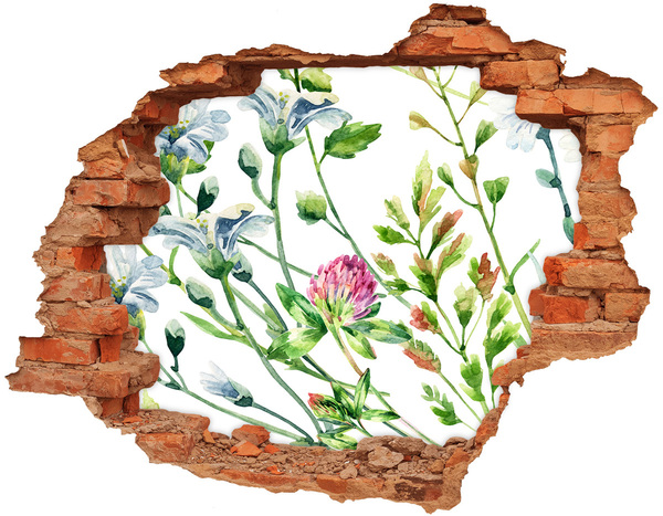 Hole wall sticker Wild flowers