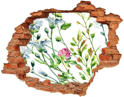 Hole wall sticker Flower garden behind the walls