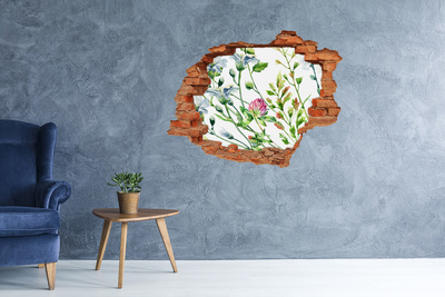 Hole wall sticker Flower garden behind the walls