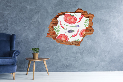 3D wall hole Tomato and spices