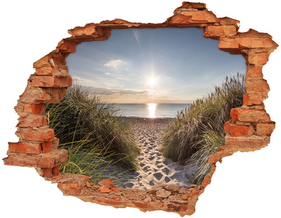 Hole wall sticker Sunset over the beach