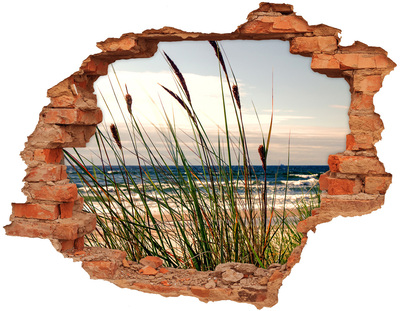 Hole in the wall decal View of the sea through a hole in the wall