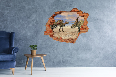 Hole wall sticker Dinosaurs in the prehistoric world