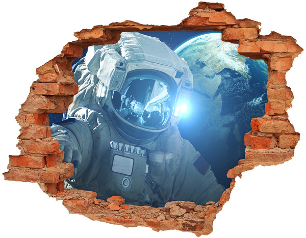 Hole in the wall decal Astronaut in space