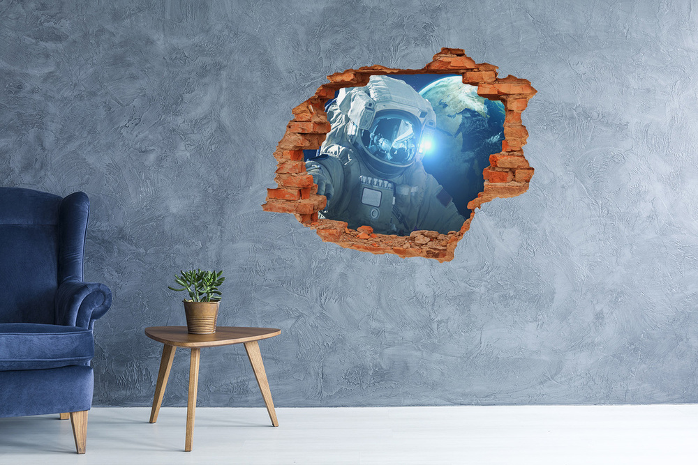 Hole in the wall decal Cosmonaut