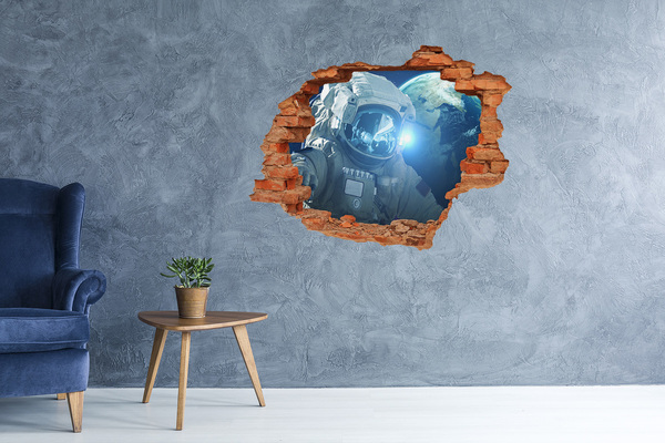 Hole in the wall decal Astronaut in space