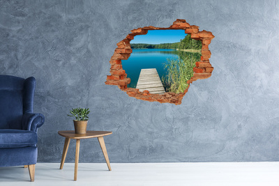 Hole in the wall sticker Lake in the forest