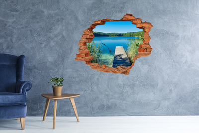 Hole in the wall decal A bay with a wooden pier